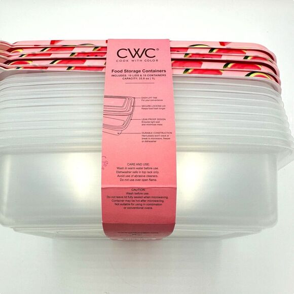 CWC 20-Piece Watermelon Fruit Food Storage Containers - Picture 3 of 3